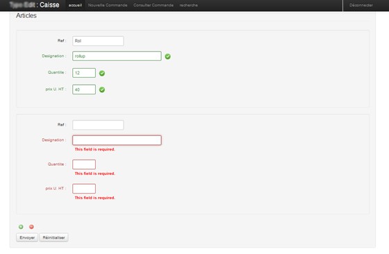 Websites Php/Jee: gestion commande / php